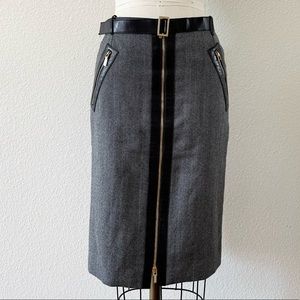 Gucci Wool Skirt with Leather Belt